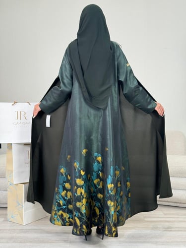 عباية حوريه ا زيتي رسم اصفر