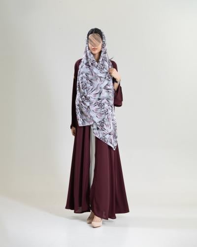 عباية غيم بقماش بلاك بيري ببنسات عنابي