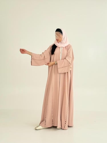 عباية نوريه بقماش كريب انترنت بارد بتخريم كمبيوتر...