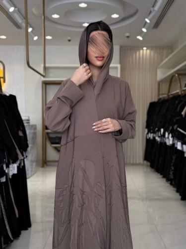 عباية طيف -بقماش لنن صيفي بتخريم ليزر تطريز هاري ل...