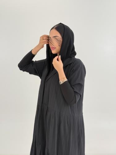عباية مالا بقماش لنن مقصب طبقات كم استرتش