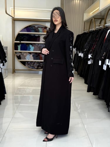 كولكشن العيد | عباية تسنيم بقماش كريب رموش بشك ولو...