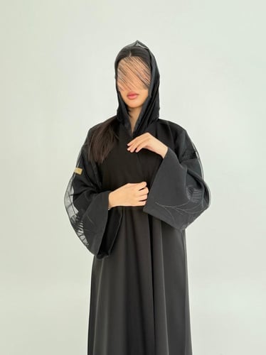 عباية ميسان بقماش كريب الاناقة بكم اورجنزا اوراق ش...