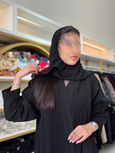 عباية هالي كريب الاناقة تدخيلات شاكيرا اسود