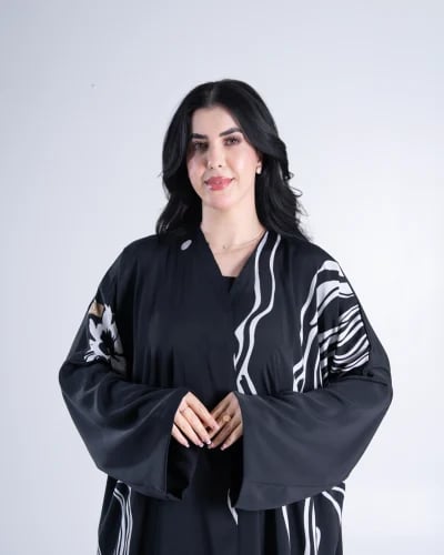 عباية انغام بقماش روزا برسم 5