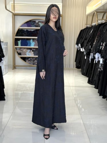 عباية سماهر بقماش اورجنزا ناعم مبطن كحلي