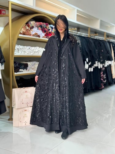 عباية سدرا بقماش تفته ناعم بتل ترتر