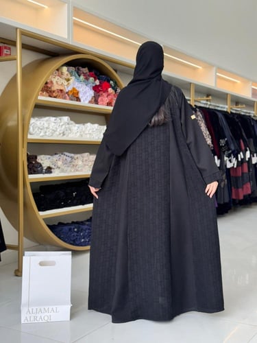 عباية هالي كريب الاناقة تدخيلات شاكيرا اسود 2