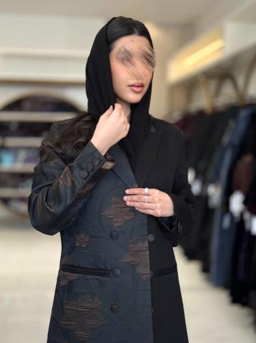 بليزر | عباية وسن بقماش كريب ايطالي تدخيلات جاكار...
