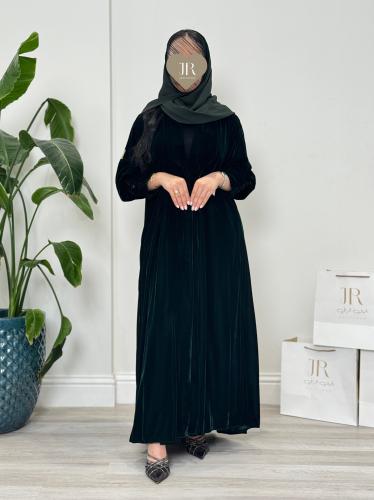 Winter collection ا عباية وعد بقماش مخمل اخضر