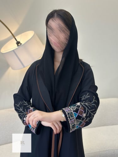 عباية كريب اندنوسي بشك ناعم - اسود 2