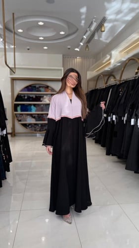 كولكشن العيد | عباية الرزة بقماش احساس بينك