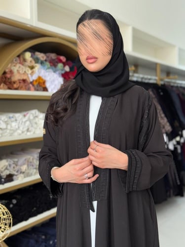 كولكشن رمضان ا عباية رويده بقماش كريب ويفر مطرز اس...