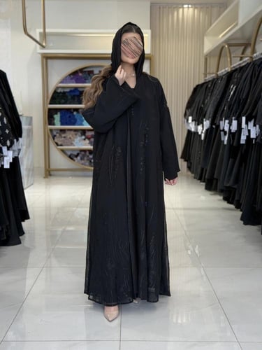 كولكشن العيد | عباية عنود بقماش شيفون مطرز مبطن بك...