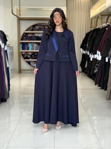 بليزر | أبرار بقماش كريب باربي تركي كحلي (طقم قطعت...