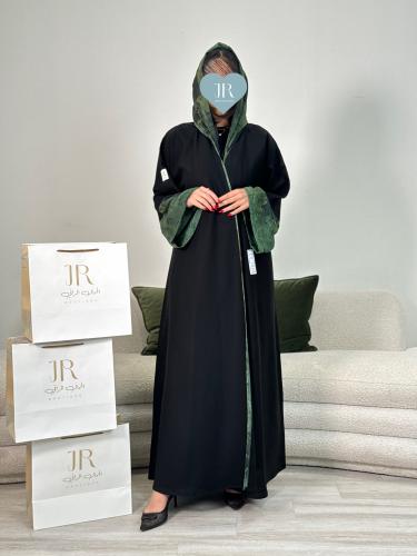 عباية تيماء بقماش كريب الاناقة اخضر