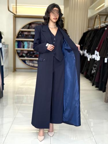 بليزر | عباية اسرار بقماش كريب باربي تركي كحلي( طق...