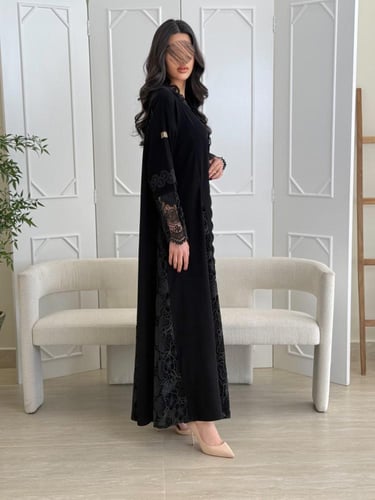 كولكشن العيد | عباية ميري بقماش كريب ملكي تدخيلات...