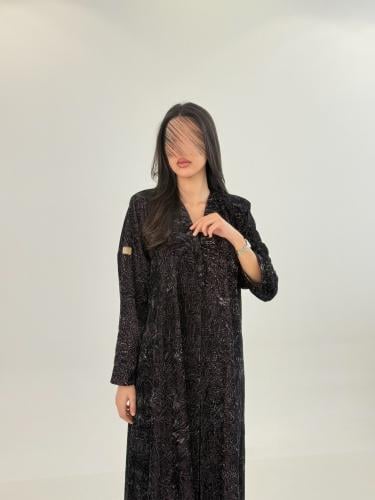 عباية علياء بقماش مخمل كوري مكسر موف