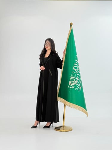 عباية الديم بياقة بقماش كريب الاناقة 2