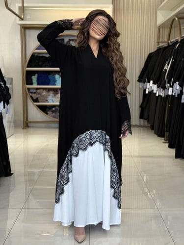 كولكشن العيد |عباية نور بقماش كريب ملكي تدخيلات كر...