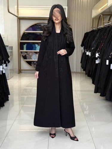 كولكشن العيد | عباية توليا بقماش كريب رموش بتطريز...