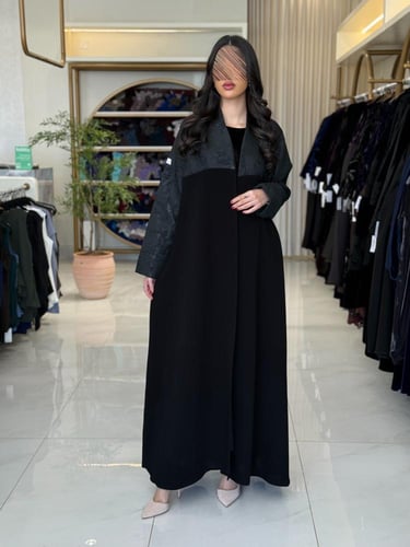 عباية عسل بقماش كريب الفخامه تدخيلات جاكار 2