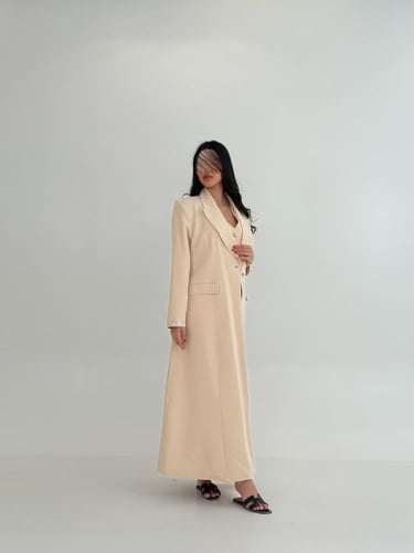 عباية عنقاء | بليزر طقم تركي ثلاث قطع بيج