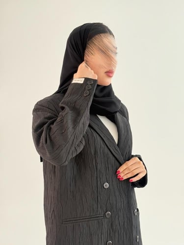 بليزر | عباية رودينه بقماش جاكر شتوي مقلم٣