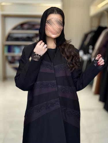 بليزر | عباية تايلا بقماش كريب ايطالي تدخيلات موف