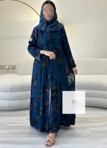 تشكيلة الصيف | عباية شيفون دبل فيس - تركواز