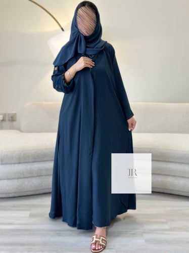 تشكيلة الصيف | عباية شيفون دبل فيس - تركواز