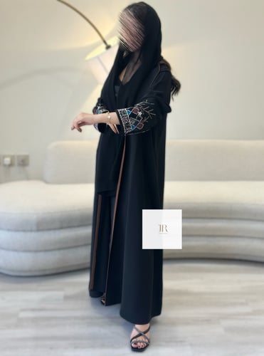 عباية كريب اندنوسي بشك ناعم - اسود 2