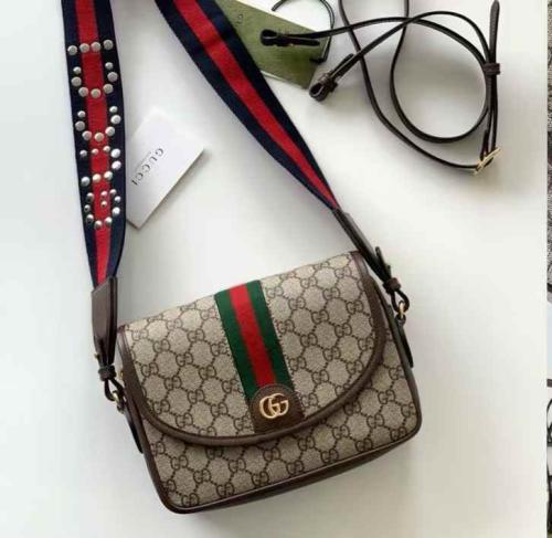 حقيبة كتف أوفيديا بنقشة GG باللون البيج- Ophidia GG Shoulder Bag - 23X17X7
