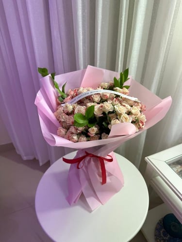 باقة بيبي روز 20 غصن + خط عبارة