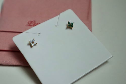 1pc 18k gold plated zirconia studs