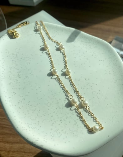 Pearl stainless steel necklace