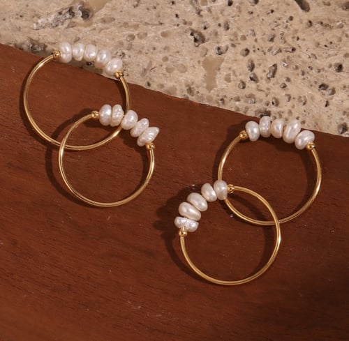 Pearl stainless steel ring