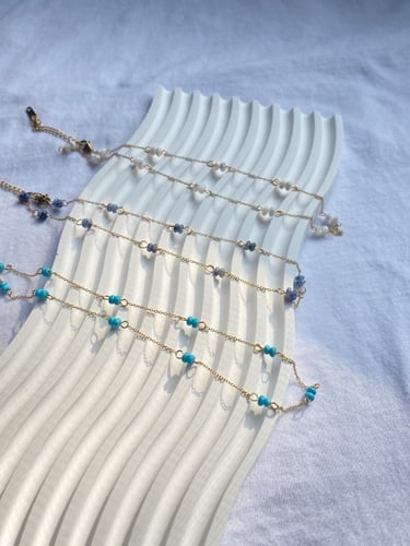 Natural stone stainless steel necklace