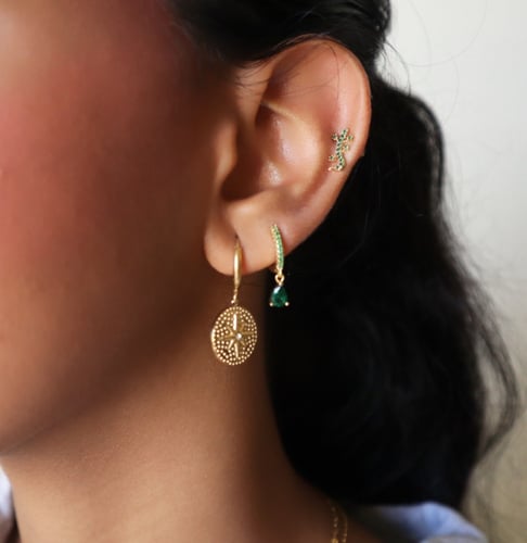 1pc Stainless steel green zirconia