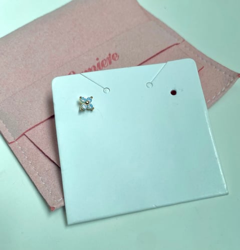 1pc 18k gold plated zirconia studs