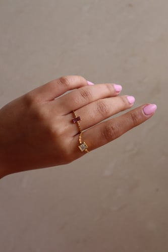 Silver 925 purple zirconia