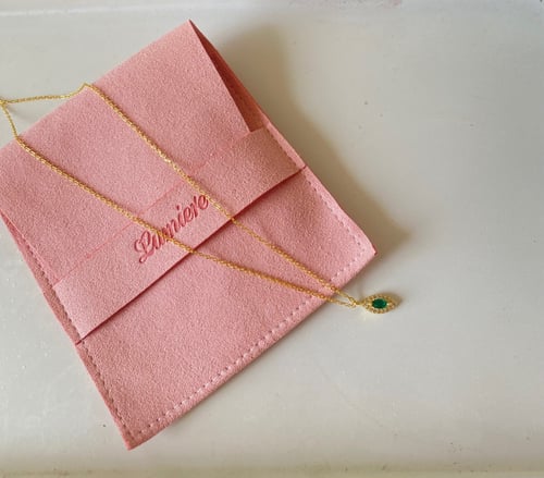 Green zirconia 925 silver necklace