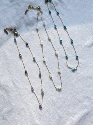 Natural stone stainless steel necklace