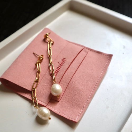 Stainless steel pearl earrings