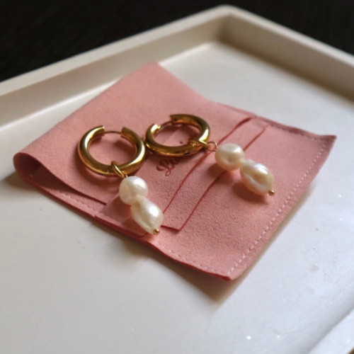 Stainless steel pearl earrings