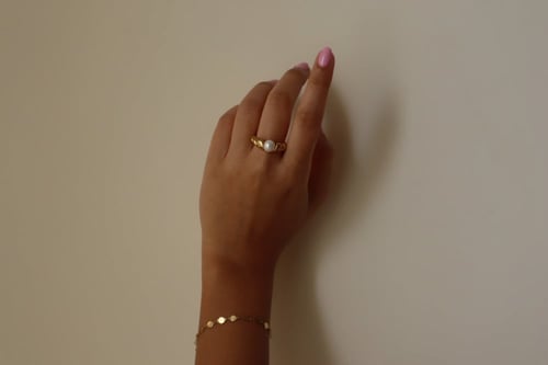 Stainless steel pearl ring