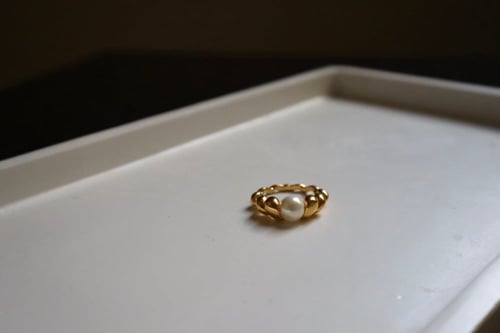 Stainless steel pearl ring