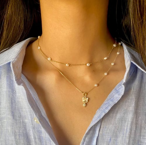 Pearl stainless steel necklace