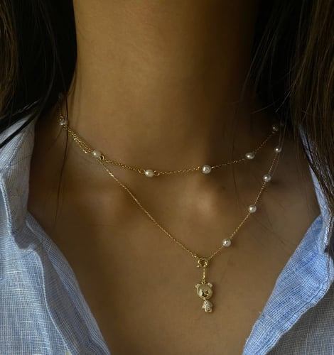 Pearl stainless steel necklace